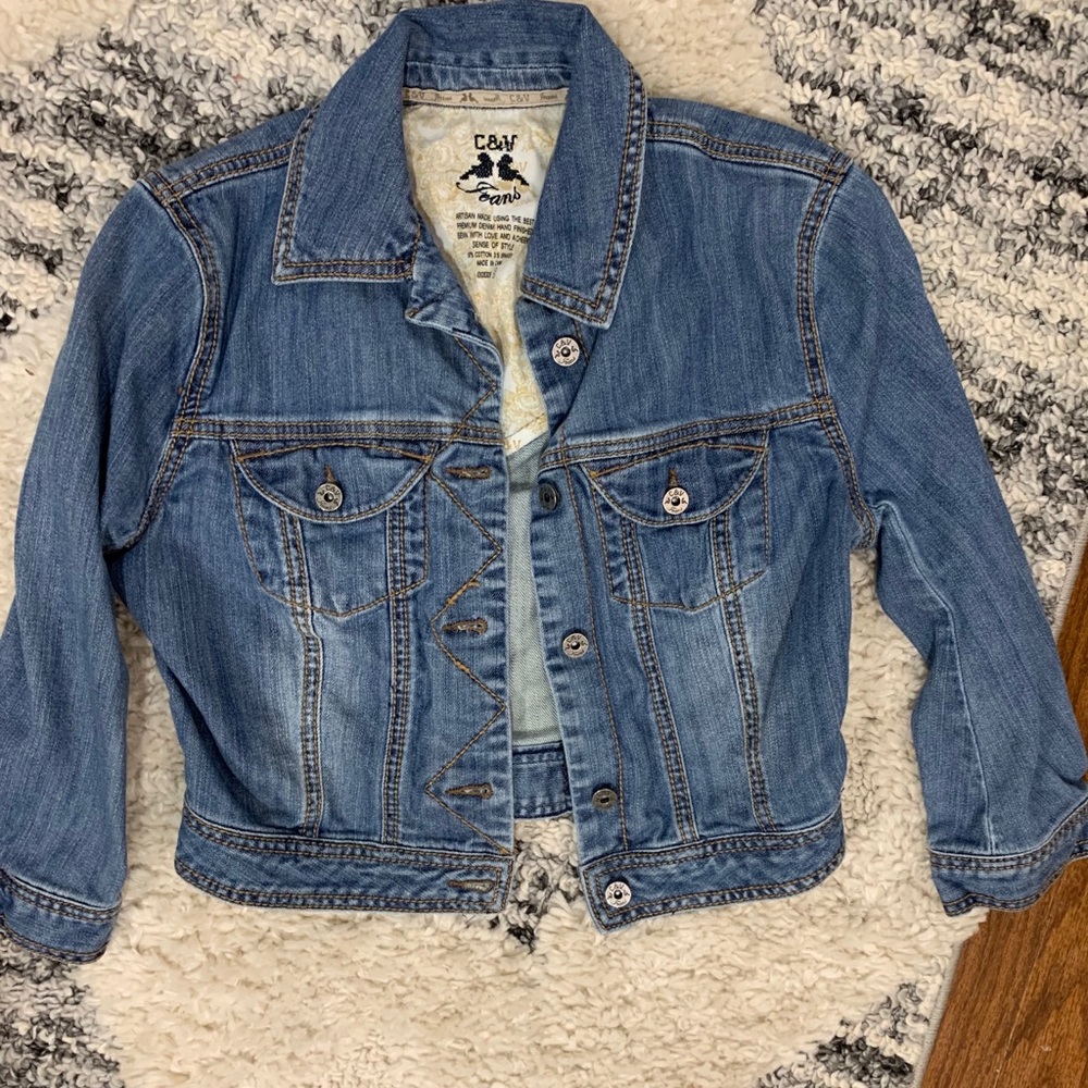 C&V Denim Cropped Denim Jacket